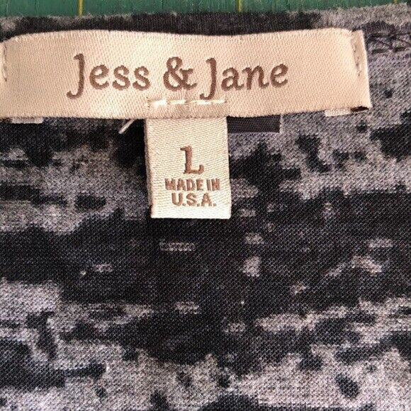 Jess & Jane Women's animal print V neck Top Size Large long sleeves glitter - Picture 3 of 5